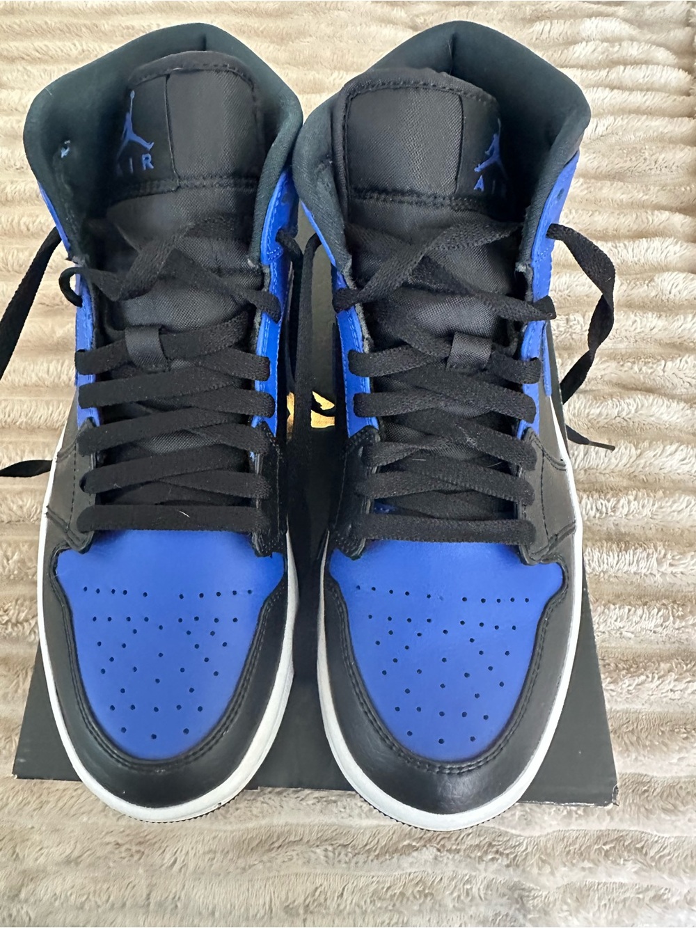 Nike Air Jordan’s Black&Blue - very gently worn. Men’s 8.5/Women’s  10